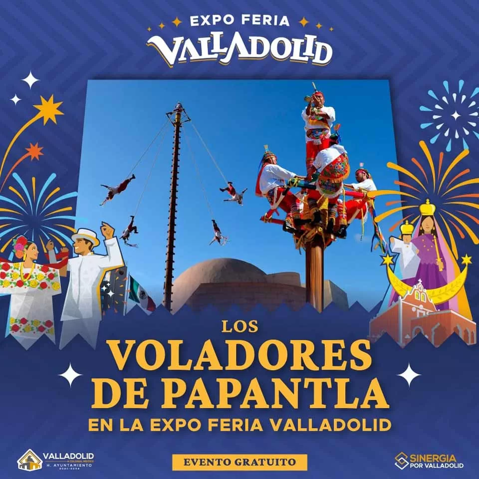 Voladores de Papantla en la Expoferia Valladolid 2024